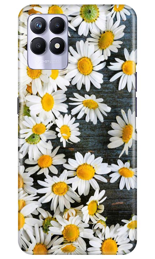 White flowers2 Mobile Back Case for Realme 8i (Design - 62) White flowers2 Case for Realme 8i