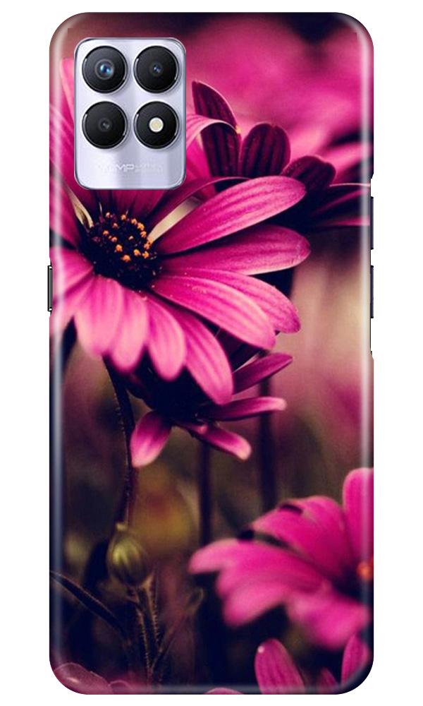 Purple Daisy Mobile Back Case for Realme 8i (Design - 65) Purple Daisy Case for Realme 8i