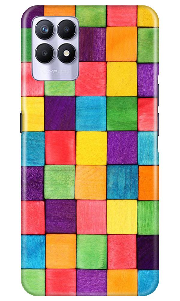Colorful Square Mobile Back Case for Realme 8i (Design - 218) Colorful Square Case for Realme 8i (Design No. 218)