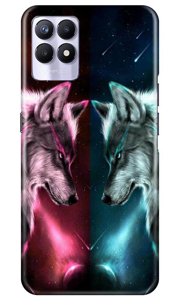Wolf fight Mobile Back Case for Realme 8i (Design - 221) Wolf fight Case for Realme 8i (Design No. 221)
