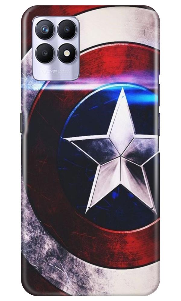 Captain America Shield Mobile Back Case for Realme 8i (Design - 250) Captain America Shield Case for Realme 8i (Design No. 250)