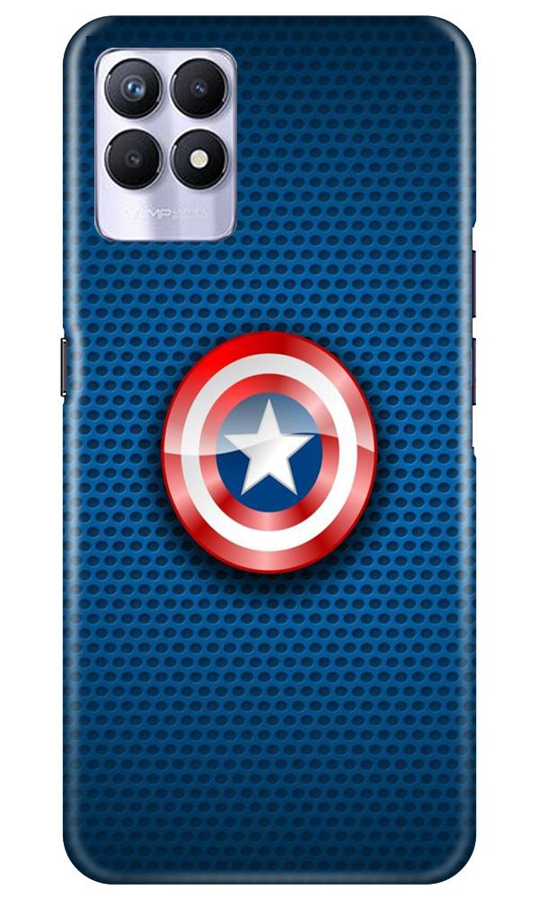 Captain America Shield Mobile Back Case for Realme 8i (Design - 253) Captain America Shield Case for Realme 8i (Design No. 253)