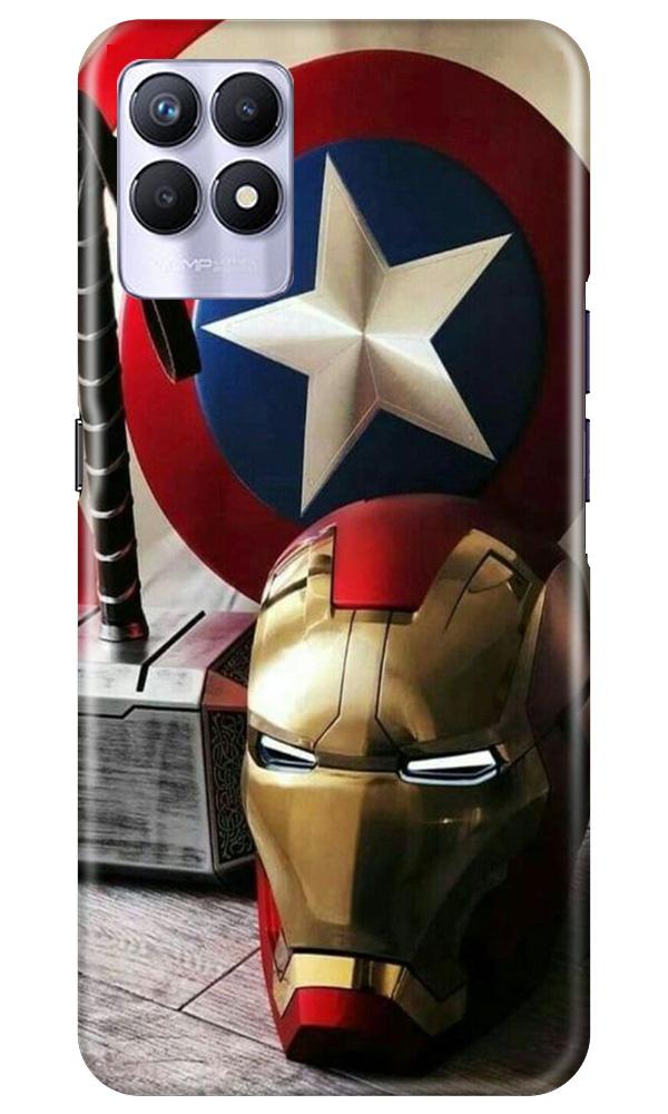 Ironman Captain America Mobile Back Case for Realme 8i (Design - 254) Ironman Captain America Case for Realme 8i (Design No. 254)