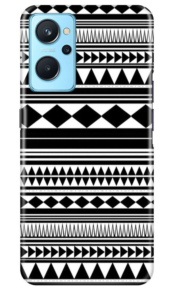 Black white Pattern Mobile Back Case for Realme 9i (Design - 5) Black white Pattern Case for Realme 9i