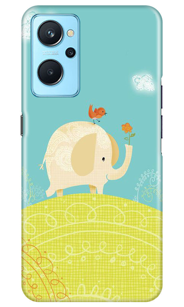 Elephant Painting Mobile Back Case for Realme 9i (Design - 46) Elephant Painting Case for Realme 9i