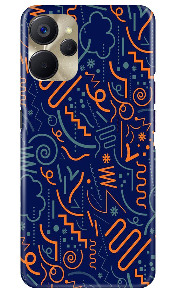 Line Art Baground Mobile Back Case for Realme 9i 5G (Design - 26) Line Art Baground Case for Realme 9i 5G