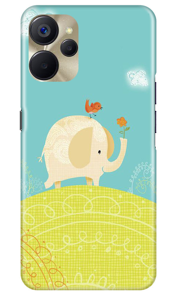 Elephant Painting Mobile Back Case for Realme 9i 5G (Design - 46) Elephant Painting Case for Realme 9i 5G