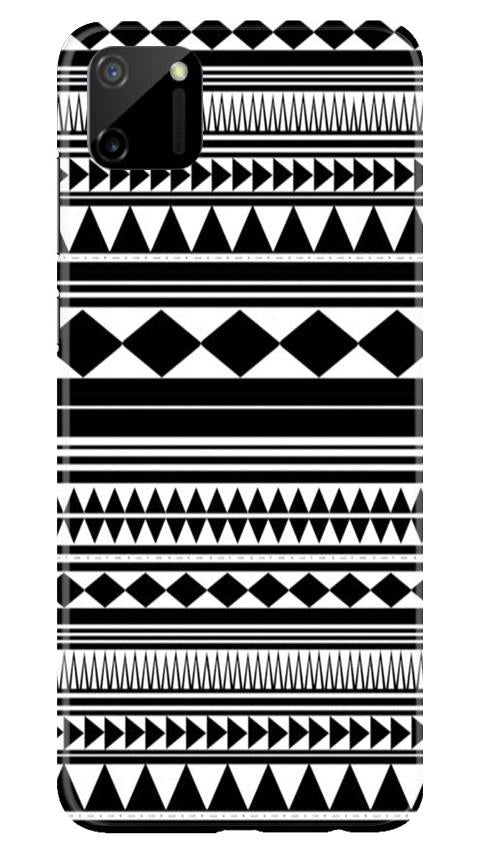 Black white Pattern Mobile Back Case for Realme C11 (Design - 5) Black white Pattern Case for Realme C11