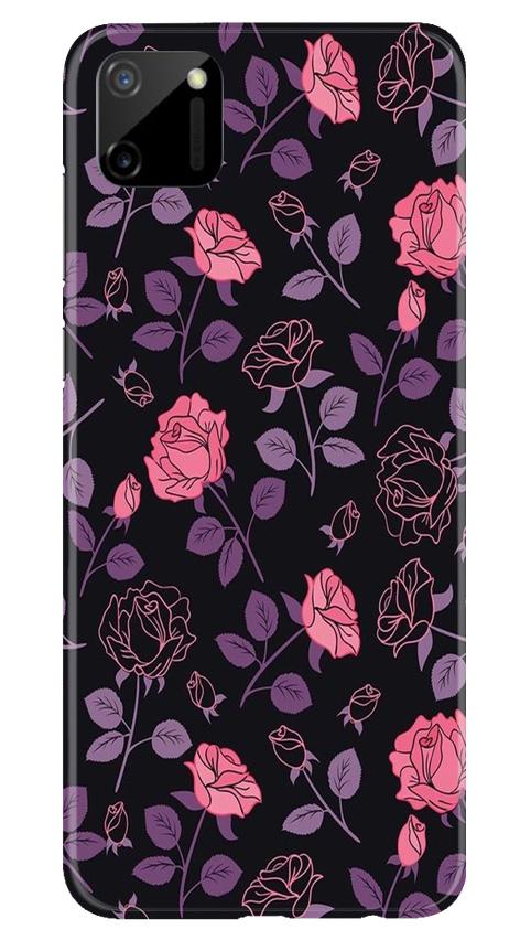 Rose Black Background Mobile Back Case for Realme C11 (Design - 27) Rose Black Background Case for Realme C11