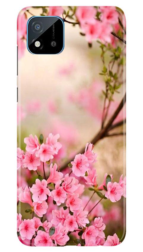 Pink flowers Mobile Back Case for Realme C20 (Design - 69) Pink flowers Case for Realme C20