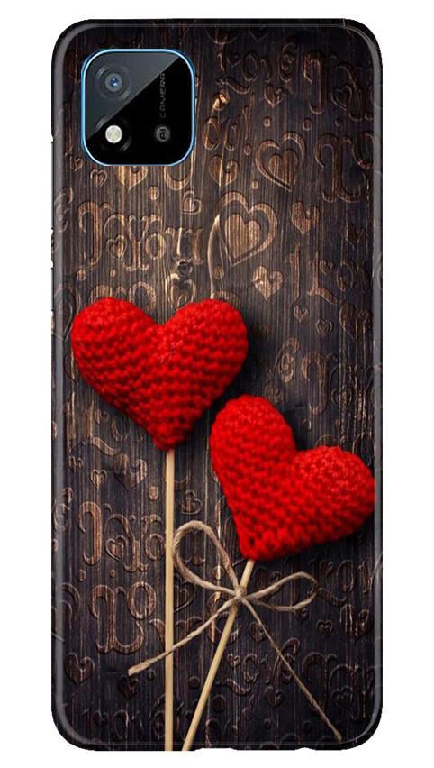 Red Hearts Mobile Back Case for Realme C20 (Design - 80) Red Hearts Case for Realme C20
