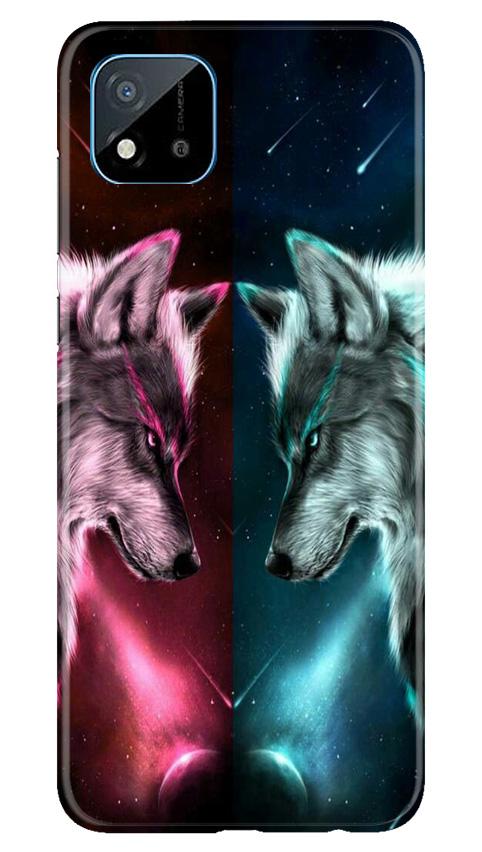 Wolf fight Mobile Back Case for Realme C20 (Design - 221) Wolf fight Case for Realme C20 (Design No. 221)