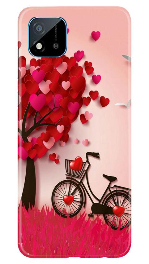Red Heart Cycle Mobile Back Case for Realme C20 (Design - 222) Red Heart Cycle Case for Realme C20 (Design No. 222)