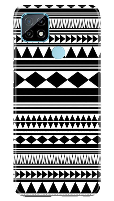 Black white Pattern Mobile Back Case for Realme C12 (Design - 5) Black white Pattern Case for Realme C12