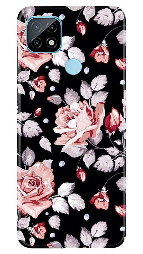 Pink rose Mobile Back Case for Realme C12 (Design - 12) Pink rose Case for Realme C12