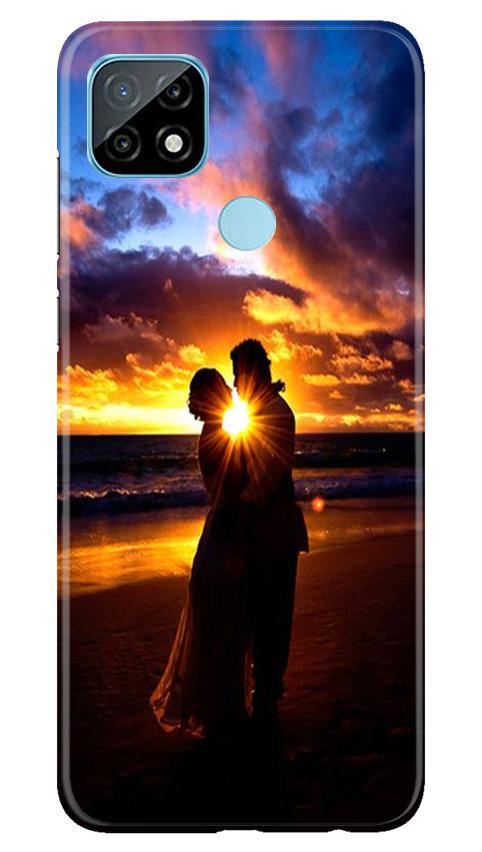 Couple Sea shore Mobile Back Case for Realme C21 (Design - 13) Couple Sea shore Case for Realme C21
