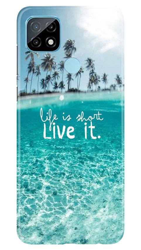 Life is short live it Mobile Back Case for Realme C12 (Design - 45) Life is short live it Case for Realme C12