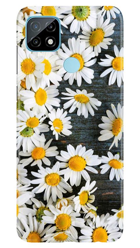 White flowers2 Mobile Back Case for Realme C12 (Design - 62) White flowers2 Case for Realme C12