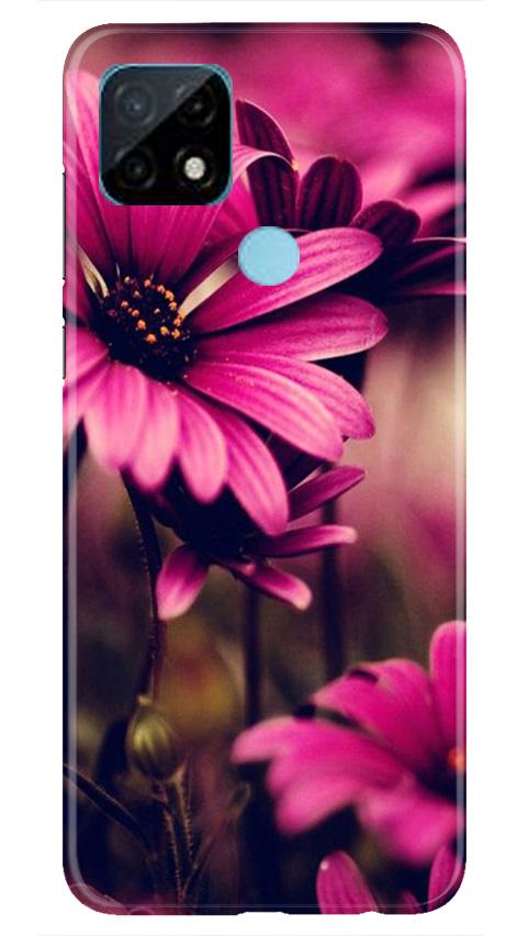 Purple Daisy Mobile Back Case for Realme C21 (Design - 65) Purple Daisy Case for Realme C21