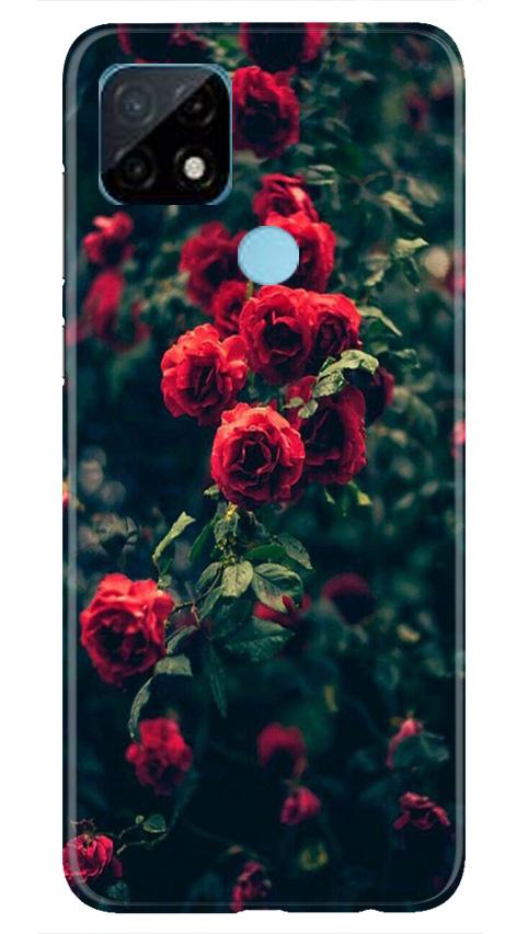 Red Rose Mobile Back Case for Realme C21 (Design - 66) Red Rose Case for Realme C21