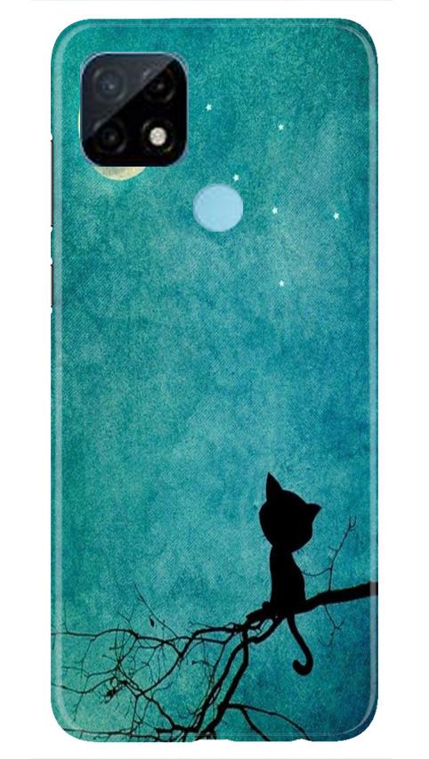 Moon cat Mobile Back Case for Realme C12 (Design - 70) Moon cat Case for Realme C12