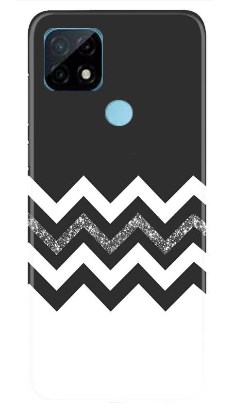 Black white Pattern2Mobile Back Case for Realme C12 (Design - 83) Black white Pattern2Case for Realme C12