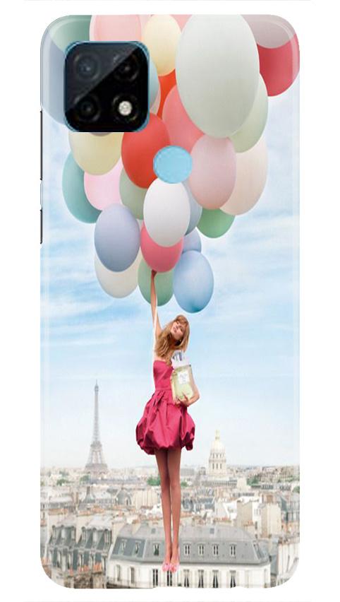 Girl with Baloon Mobile Back Case for Realme C21 (Design - 84) Girl with Baloon Case for Realme C21