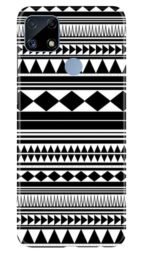 Black white Pattern Mobile Back Case for Realme C25S (Design - 5) Black white Pattern Case for Realme C25S