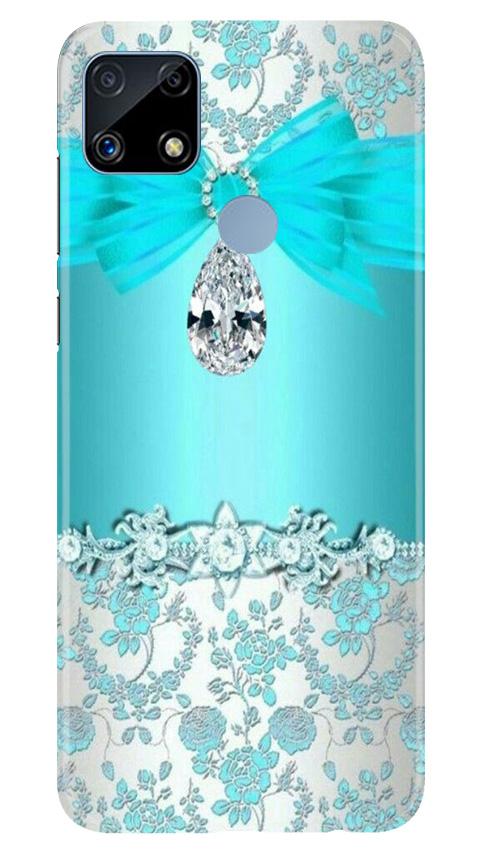 Shinny Blue Background Mobile Back Case for Realme C25 (Design - 32) Shinny Blue Background Case for Realme C25