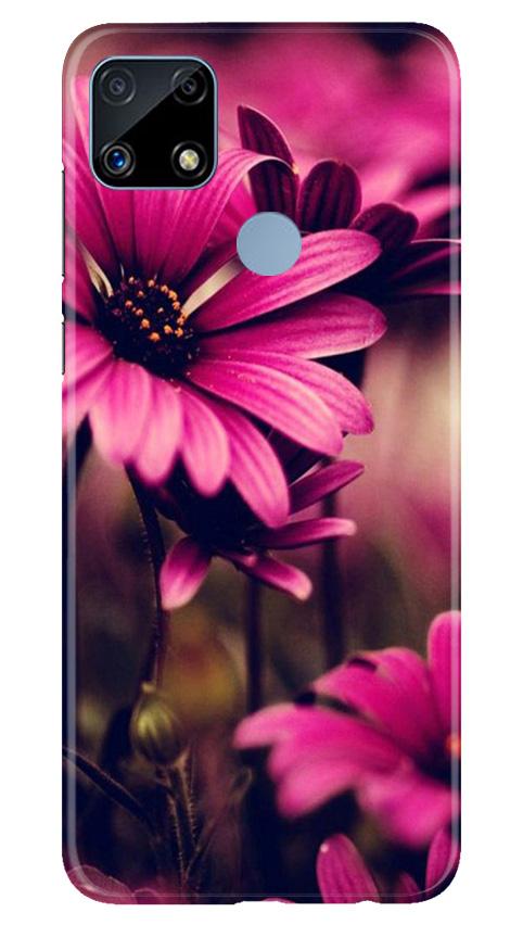 Purple Daisy Mobile Back Case for Realme C25S (Design - 65) Purple Daisy Case for Realme C25S