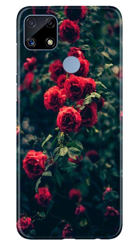 Red Rose Mobile Back Case for Realme C25S (Design - 66) Red Rose Case for Realme C25S