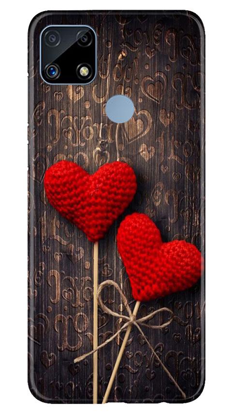 Red Hearts Mobile Back Case for Realme C25S (Design - 80) Red Hearts Case for Realme C25S
