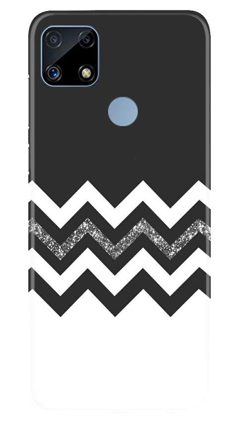 Black white Pattern2Mobile Back Case for Realme C25S (Design - 83) Black white Pattern2Case for Realme C25S