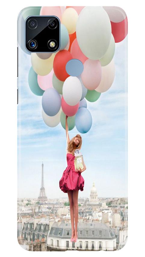 Girl with Baloon Mobile Back Case for Realme C25 (Design - 84) Girl with Baloon Case for Realme C25
