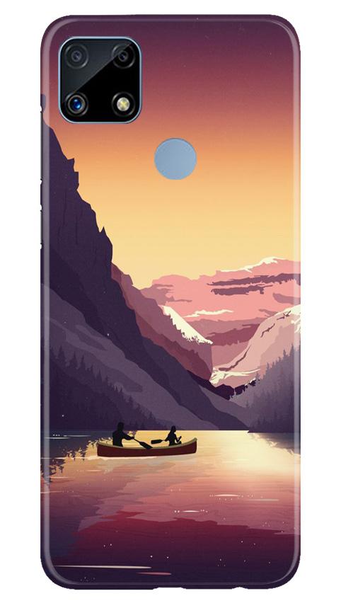 Mountains Boat Mobile Back Case for Realme C25S (Design - 181) Mountains Boat Case for Realme C25S (Design - 181)