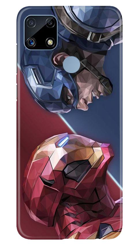 Ironman Captain America Mobile Back Case for Realme C25 (Design - 245) Ironman Captain America Case for Realme C25 (Design No. 245)