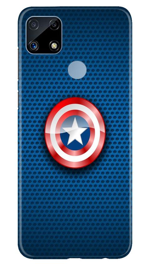 Captain America Shield Mobile Back Case for Realme C25S (Design - 253) Captain America Shield Case for Realme C25S (Design No. 253)