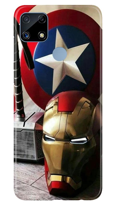 Ironman Captain America Mobile Back Case for Realme C25S (Design - 254) Ironman Captain America Case for Realme C25S (Design No. 254)