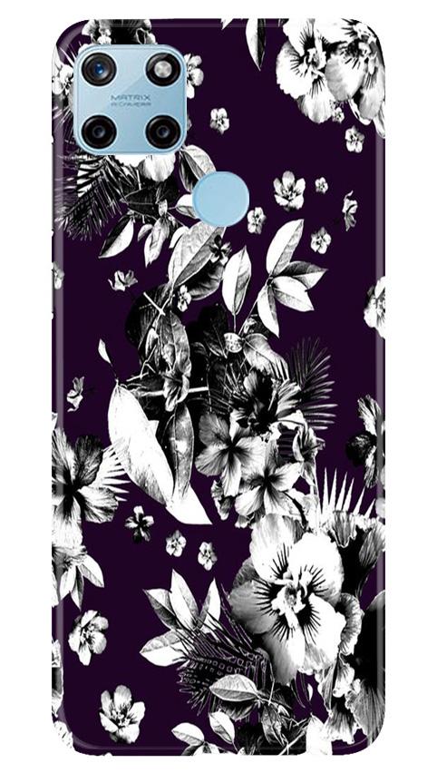 white flowers Mobile Back Case for Realme C21Y (Design - 7) white flowers Case for Realme C21Y