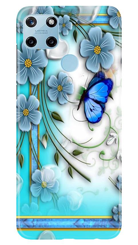 Blue Butterfly Mobile Back Case for Realme C25Y (Design - 21) Blue Butterfly Case for Realme C25Y