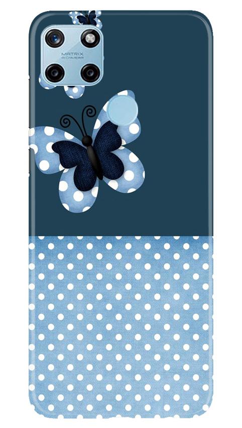 White dots Butterfly Mobile Back Case for Realme C25Y (Design - 31) White dots Butterfly Case for Realme C25Y