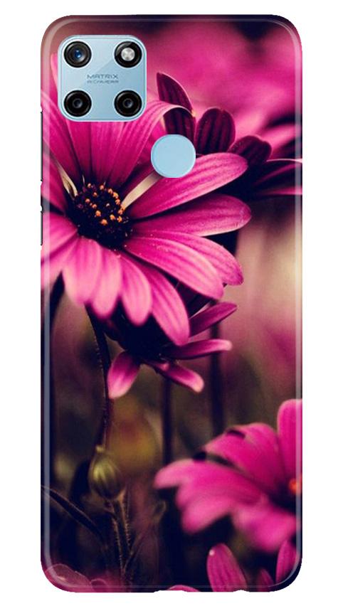 Purple Daisy Mobile Back Case for Realme C25Y (Design - 65) Purple Daisy Case for Realme C25Y
