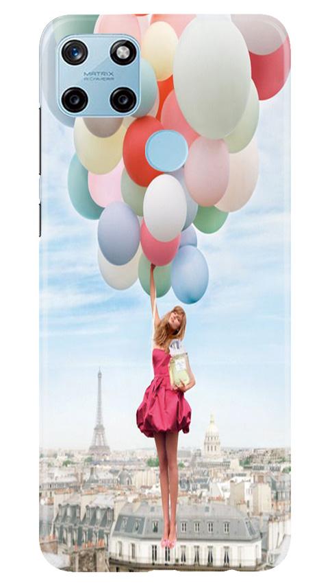 Girl with Baloon Mobile Back Case for Realme C25Y (Design - 84) Girl with Baloon Case for Realme C25Y