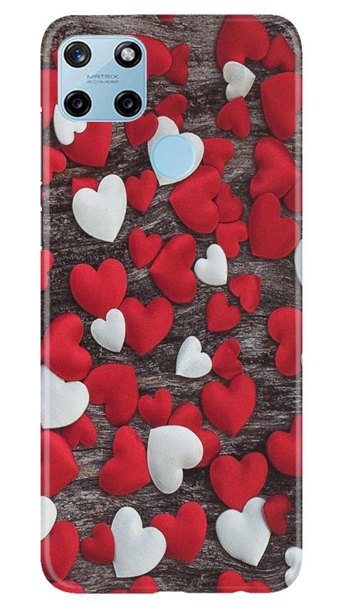 Red White Hearts Mobile Back Case for Realme C25Y (Design - 105) Red White Hearts Case for Realme C25Y (Design - 105)