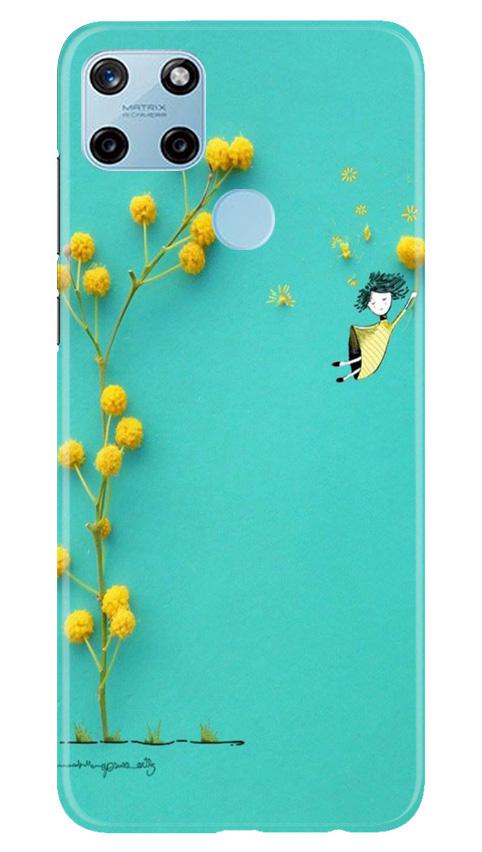 Flowers Girl Mobile Back Case for Realme C25Y (Design - 216) Flowers Girl Case for Realme C25Y (Design No. 216)