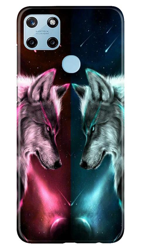 Wolf fight Mobile Back Case for Realme C25Y (Design - 221) Wolf fight Case for Realme C25Y (Design No. 221)