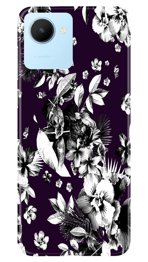 white flowers Mobile Back Case for Realme C30 (Design - 7) white flowers Case for Realme C30