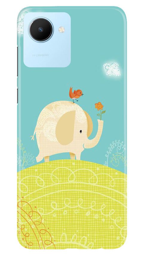 Elephant Painting Mobile Back Case for Realme C30 (Design - 46) Elephant Painting Case for Realme C30