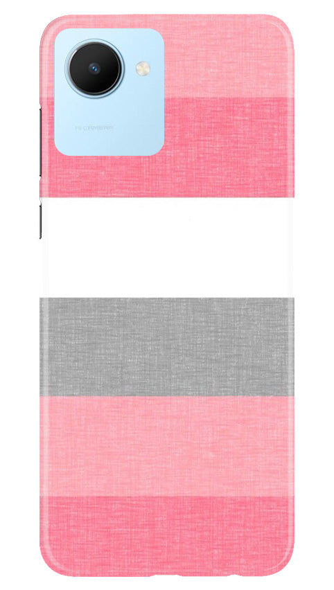Pink white pattern Mobile Back Case for Realme C30 (Design - 55) Pink white pattern Case for Realme C30