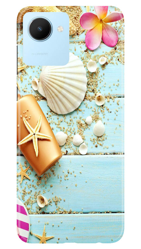 Sea Shells Mobile Back Case for Realme C30 (Design - 63) Sea Shells Case for Realme C30